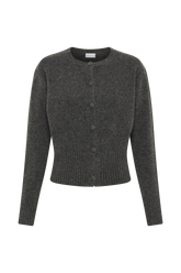 Genevieve Oversized Knit Cardigan - Charcoal Marle